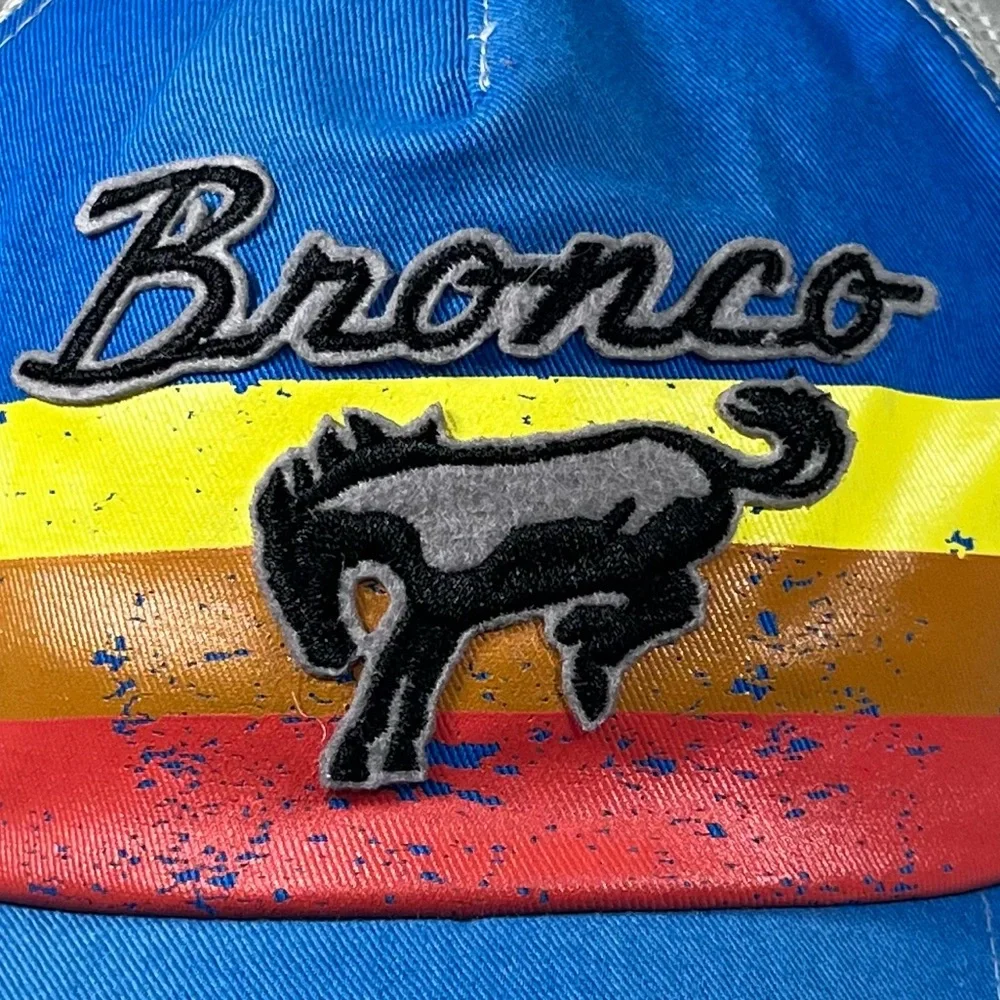 Ford Bronco Retro Adult Unisex Distressed Trucker Hat Snapback Cap One Size OSFM